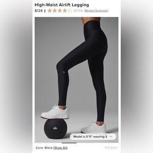 Alo Airlift Leggings Black Size Small
